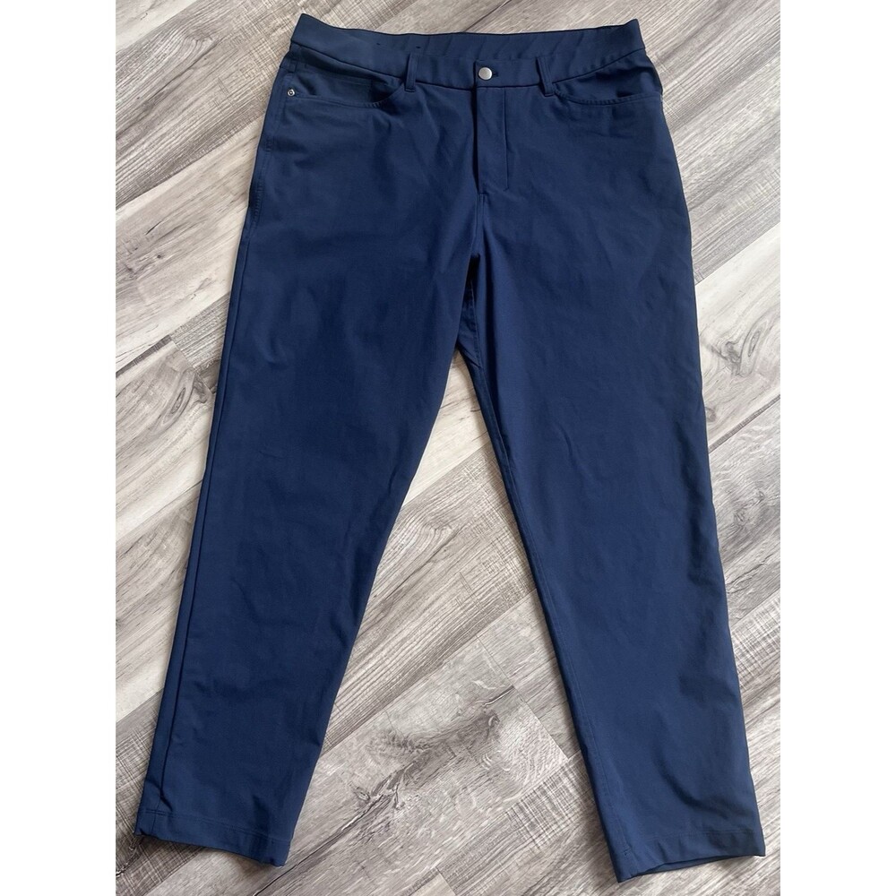 Lululemon ABC Pants Mens 35x30 Navy Slim Warpstreme Performance Stretch 5 Pocket